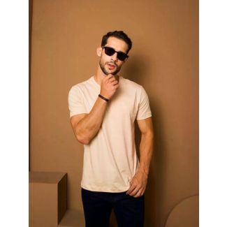 Camiseta RBW Malha Gola Careca-Bege-P
