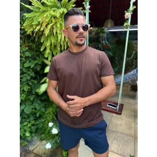 Camiseta RBW Malha Gola Careca-Marrom-P