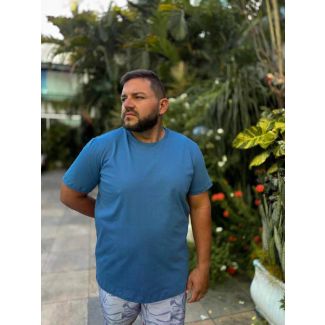 Camiseta RBW Malha Gola Careca Plus Size-Azul-G1