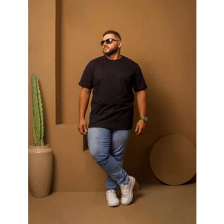 Camiseta RBW Malha Gola Careca Plus Size-Preto-G1