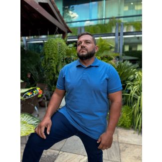 Camiseta Polo RBW Malha Plus Size-Azul-G1